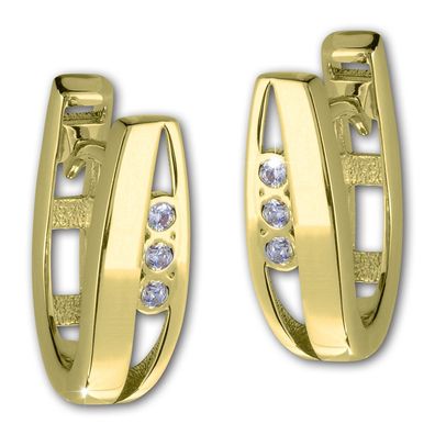 GoldDream Damenschmuck Ohrringe 3er Zirkonia Creolen 333er Gelbgold GDO5621Y