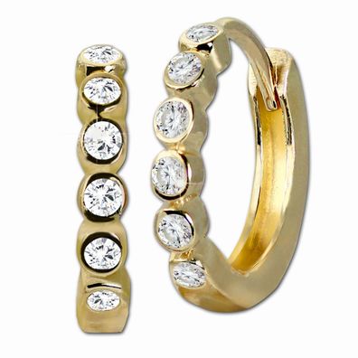GoldDream Damenschmuck Ohrringe Zirkonia Creolen ECHT 333er Gelbgold GDO5628Y