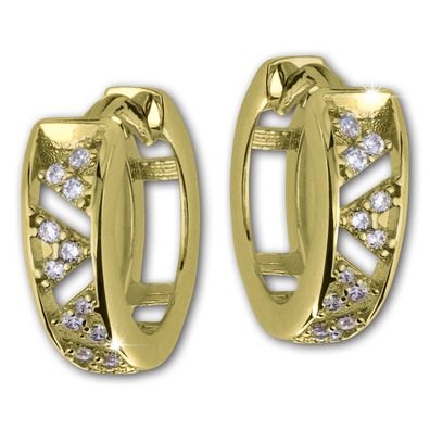 GoldDream Damen Ohrringe Dreiecke Zirkonia Creolen ECHT 333er Gelbgold GDO5629Y