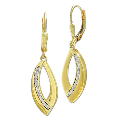 GoldDream Gold Leaf weiße Zirkonia 333 Gelbgold Damen Ohrhänger GDO5657Y