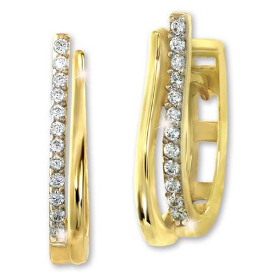 GoldDream Gelbgold Creole double Line 333 gold weiße Zirkonia Damen GDO5661Y