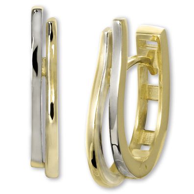 GoldDream Gelbgold Creole Wellen 333 gold bicolor poliert Ohrringe GDO5662T