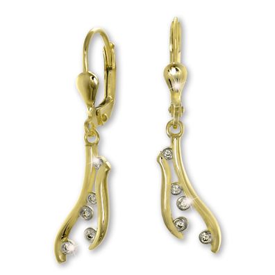 GoldDream Gelbgold Ohrhänger Ranke 333 gold weiße Zirkonia poliert GDO5665Y