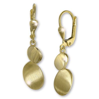 GoldDream Gelbgold Ohrhänger Ovale 333 gold mattiert und poliert GDO5666Y