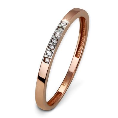 GoldDream 8 Karat Gold Ring Gr.58 Zirkonia weiß 333er Rosegold GDR502E58