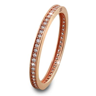 GoldDream 8 Karat Gold Ring Gr.60 Kreis Zirkonia weiß 333er Rosegold GDR504E60