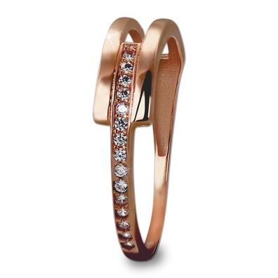 GoldDream Zirkonia Ring Damen Gr. 60 Apart 333er Rosegold Ringschmuck GDR526E60