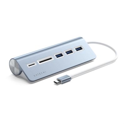 Satechi Type-C Aluminum USB Hub & Card Reader - Blau