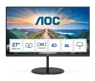 AOC U27V4EA 68,6cm (27") 4K UHD IPS Office Monitor 16:9 HDMI/DP 60Hz Sync 4ms