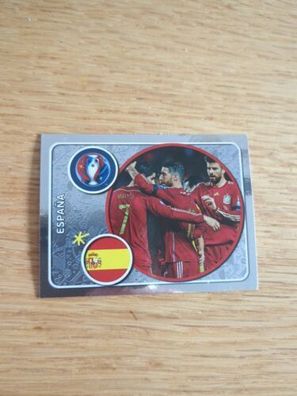 Panini Euro 2016 Nr. 345 Spanien Wappen Badge Glitzer