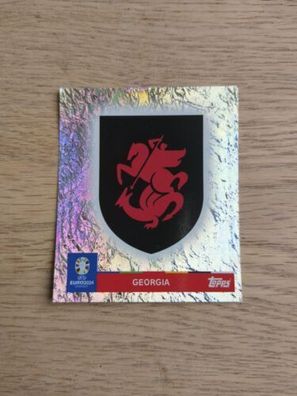 Topps EM 2024 Sticker Wappen Badge Glitzer GEO 1 Georgia
