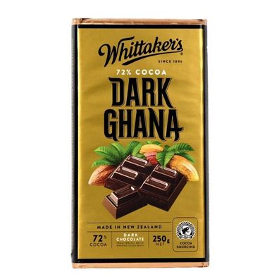 Whittaker's Dark Ghana Fairtrade Chocolate 250 g