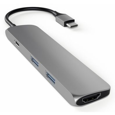 Satechi Type-C USB Passthrough HDMI Hub für MacBook 12 - Space gray (Grau)