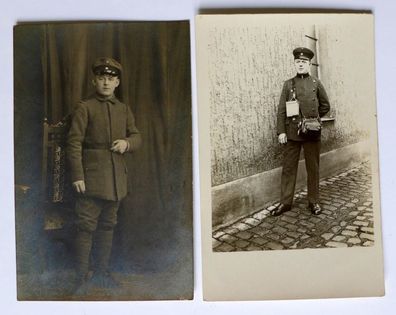 2 x AK Schaffner Soldat Erich Leonhardt Porträt Foto