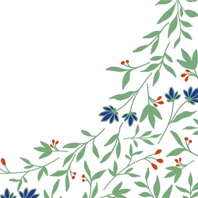 PAPER+DESIGN 201816 Cocktailservietten Blüten/Blätter - 25 x 25 cm, 20 Stück