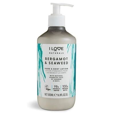 I Love Naturals Hand & Body Lotion Bergamot & Seaweed 500ml