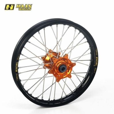 HAAN WHEELS Komplett Hinterrad 18x4,25x36T Schwarz Felg/Orange Nabe/Silber Speiche