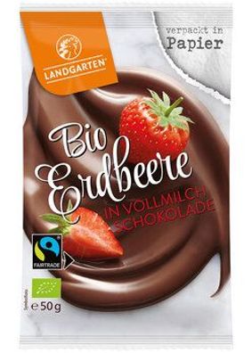 Landgarten 6x Bio FT Erdbeere in Vollmilch-Schokolade 50g 50g