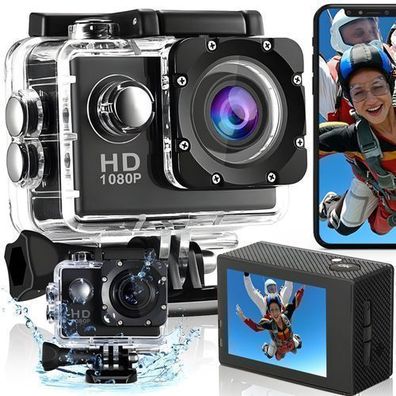 Action Cam Sport Aktion Wasserdicht Kamera HD 1080P Camcorder Weitwinkel Retoo