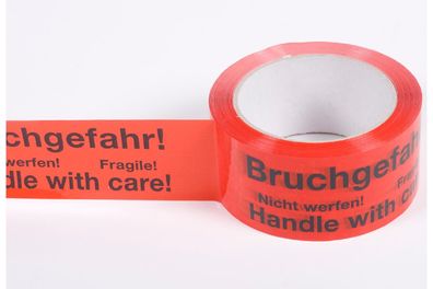 RNK Packband Bruchgefahr Signalklebeband 50mm 66m orange/schwarz