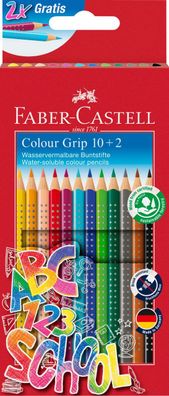 FABER Castell 201585 Buntstift Colour GRIP - 12er Promotionset - 10 Buntstifte