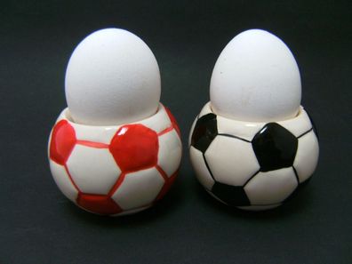 2 Eierbecher Teelichthalter Fußbälle 7cm Kerzenhalter Fußball Ball Bälle
