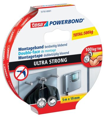 tesa Powerbond Montageband Ultra Strong, 19 mm x 5,0 m