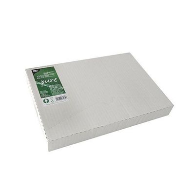 Papstar 87975 Sahneabdeckpapier "pure" - 32 x 22 cm, 1000 Blatt, weiß mit Palmwach