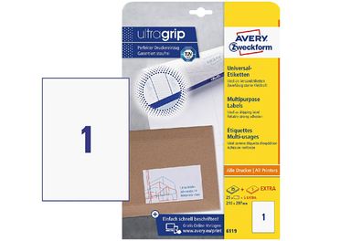 AVERY Zweckform Universal-Etiketten 6119 210x297mm weiß 25 Stück