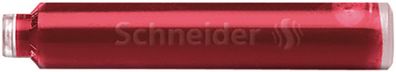 Schneider SN6602 Tintenpatrone Standard für Füllhalter, rot, 6er Schachtel