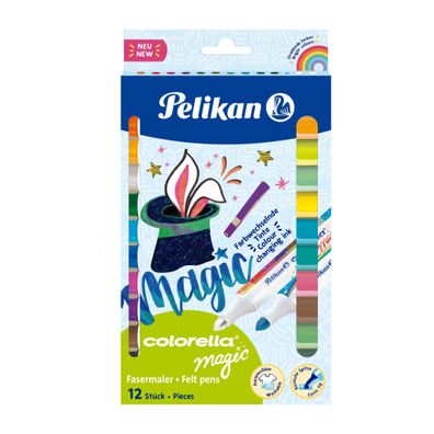 Pelikan 818056 Fasermaler Colorella® Magic - 1-3 mm, 10er Set mit Farbwechsel + 2