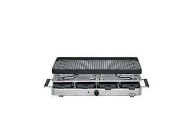 SPRING 3267310001 Raclettegrill mit Alugrillplatte 8 Pfännchen 1200 Watt Edelstahl