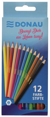 DONAU 3810004-99 Farbstift Etui, 12 Stück, Kartonetui