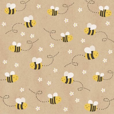 BY NATURE 1204-24909 Lunchservietten Bienen - 33 x 33 cm, 20 Stück, Recycling