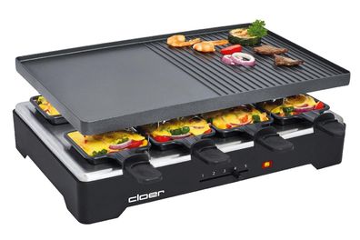 CLOER Raclettegrill 6446 8 Pfännchen 1200Watt