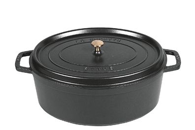 STAUB Cocotte Schmortopf oval new Classic Gusseisen 6,7 l 33cm schwarz