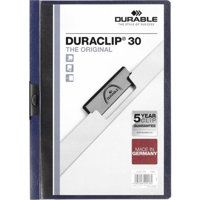 Durable Klemmhefter Duraclip 30, DIN A4, nachtblau