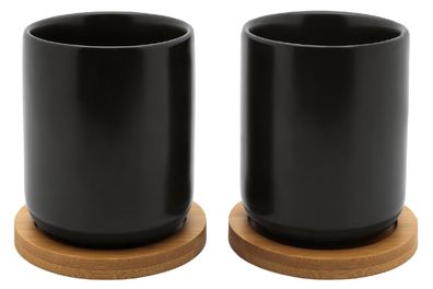 Bredemeijer Teebecher Umea mit Untersetzer 200ml 2er Set schwarz