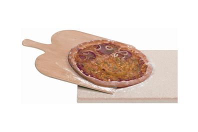 Rommelsbacher Pizzastein PS 16 Pizza- / Brotbackstein mit Holzschaufel 35x35x1,4cm