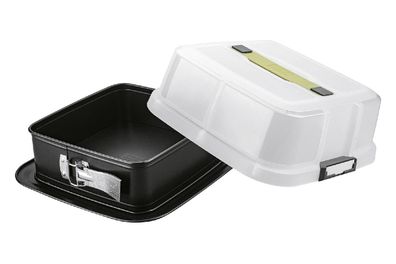 ZENKER Springform 24x24cm quadratisch Bake, Click & Go mit Haube und 2 Magnetschil