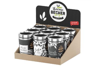 LA VIDA Display Becher Thermo to go Salt&Pepper 240ml 9Stück