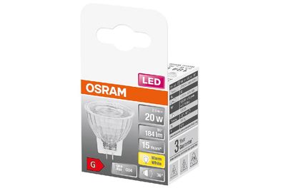 OSRAM LED Reflektorlampe MR11 2,5W GU4 184lm 12V 2.700K 36°