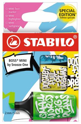 Stabilo 07/03-61 Textmarkeretui BOSS® Mini by Snooze One - sortiert Etui mit 3 Stück