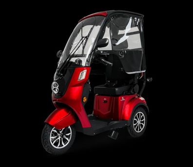 Deisla, Dreirad DS3-25 mit Dach und Wetterschutz, Lithium-Akku, Rot, 25 km/h