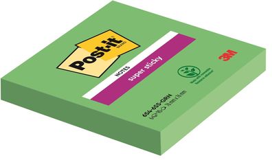 Post-it® SuperSticky 654-6SA Haftnotiz Notes, 76 x 76 mm, lindgrün, 90 Blatt