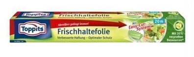 Toppits Frischhaltefolie, 20m - Premium Qualität & Wiederverschließbar