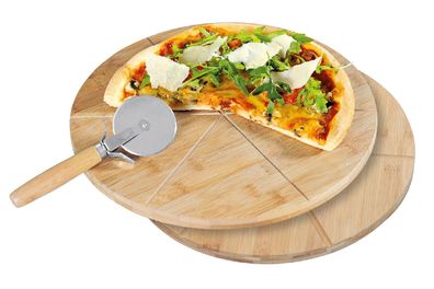 KESPER Pizza-Teller mit Schneider 32cm 2er Set