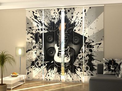 Foto-Schiebegardine Gitarre, Flächenvorhang mit Motiv, Fotodruck, Gardine auf Maß