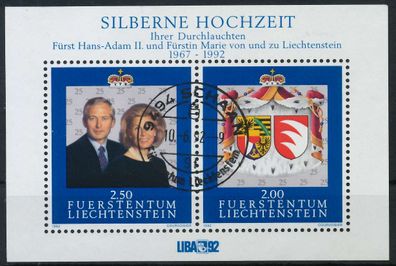 Liechtenstein BLOCK Kleinbogen Block 14 zentrisch gestempelt X117B52
