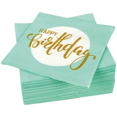 Servietten 33x33cm ( 40-120er Pack ) Papierservietten Geburtstag Happy Birthday